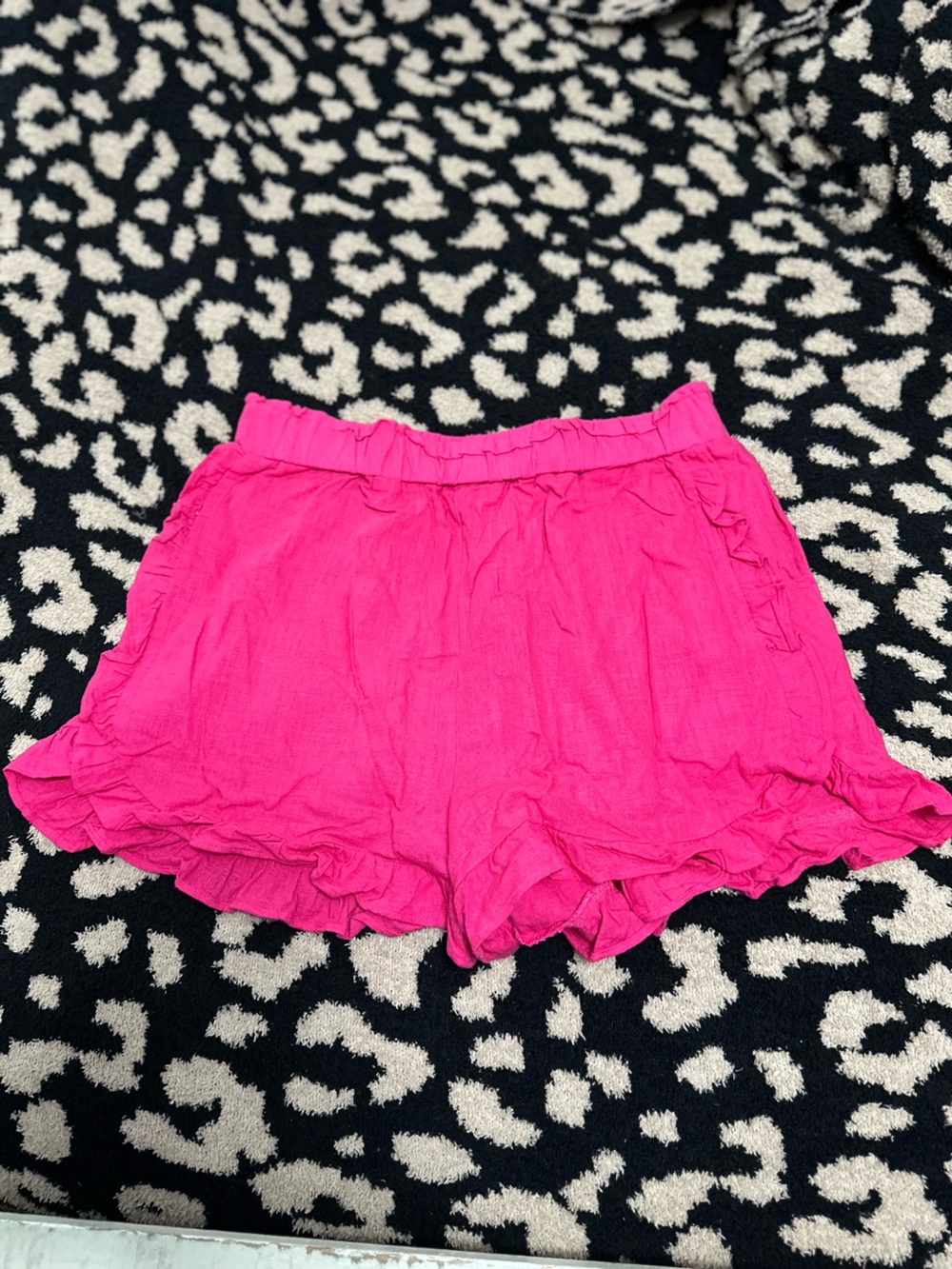 Women’s Hot Pink Ruffle Shorts